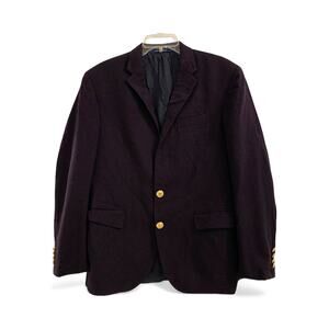 Polo Ralph Lauren 100% Wool Single Beasted Blazer Waistcoat Men Navy 42 S